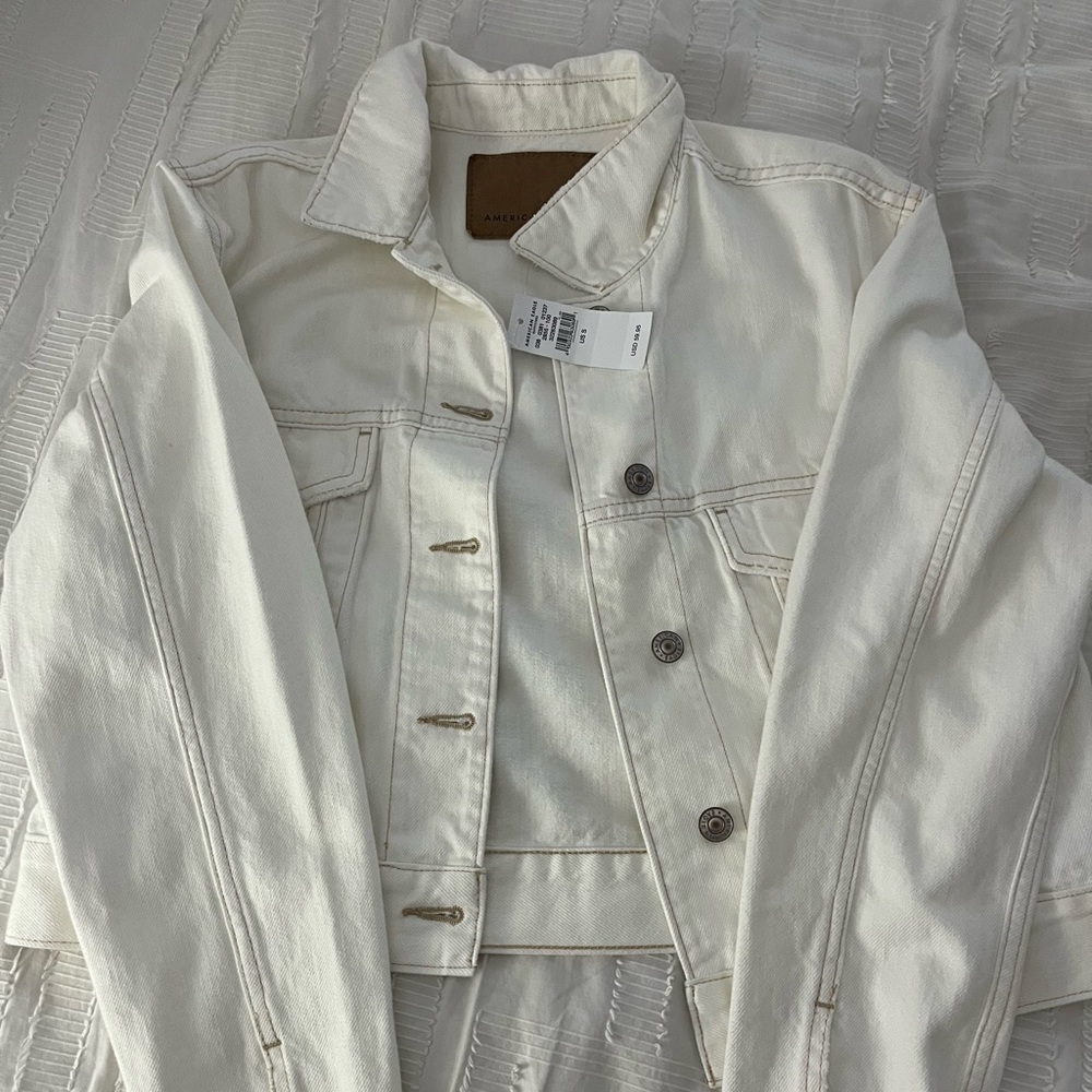 American Eagle White Denim Jacket